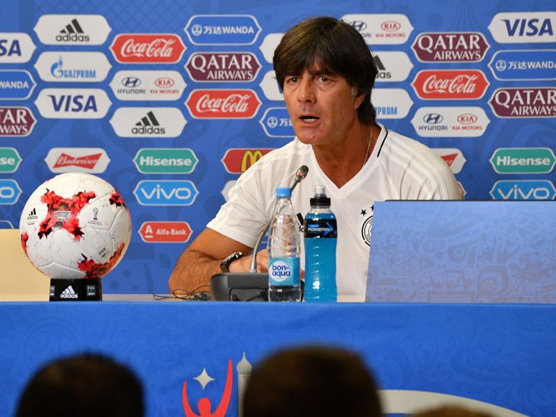 Joachim Löw at the press conference at the Krestovsky Stadium in Saint Petersburg. (MLADEN ANTONOV/AFP/Getty Images)