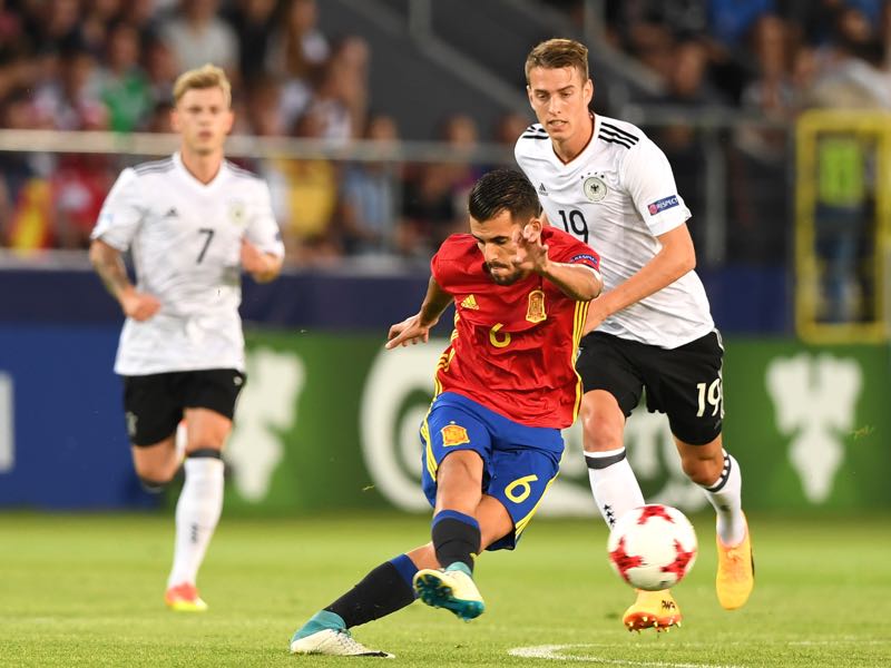 Janik Haberer had a bit of a workhorse role in the U-21 final against Spain. (JANEK SKARZYNSKI/AFP/Getty Images)