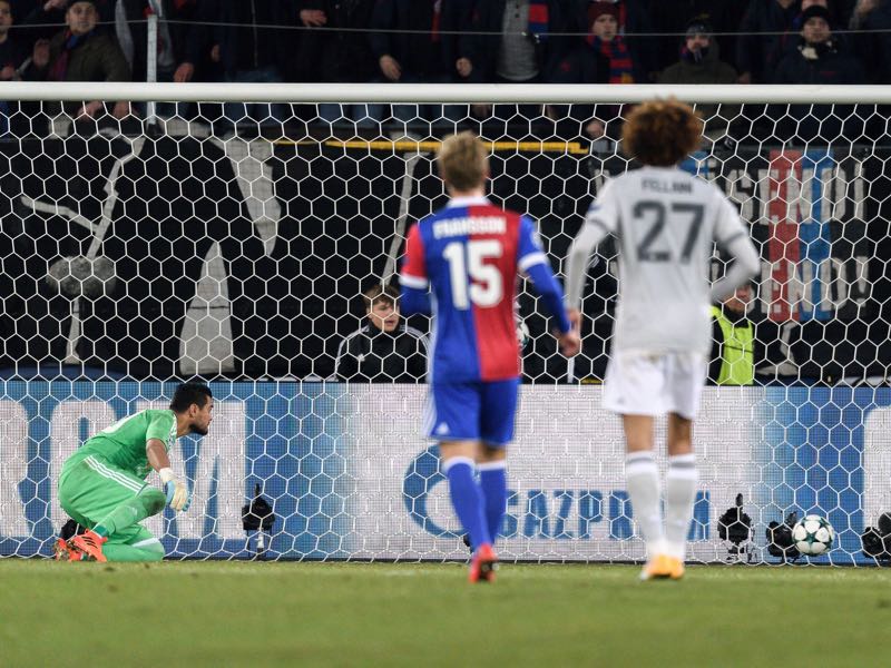 Basel v Manchester United - The moment that decided the game. (FABRICE COFFRINI/AFP/Getty Images)