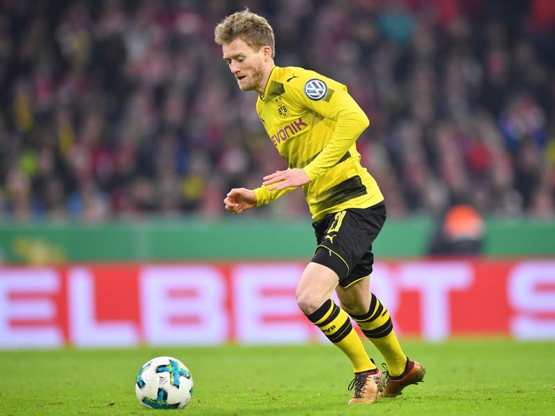 André Schürrle came on against Bayern in the Pokal. (Photo by Sebastian Widmann/Bongarts/Getty Images)