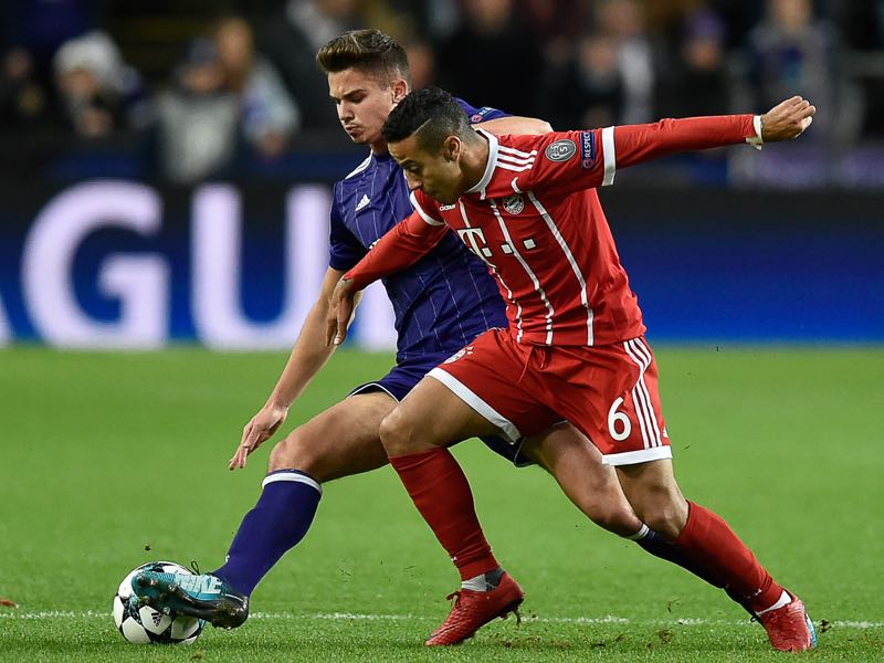 Thiago finds himself under probation at Bayern. (JOHN THYS/AFP/Getty Images)