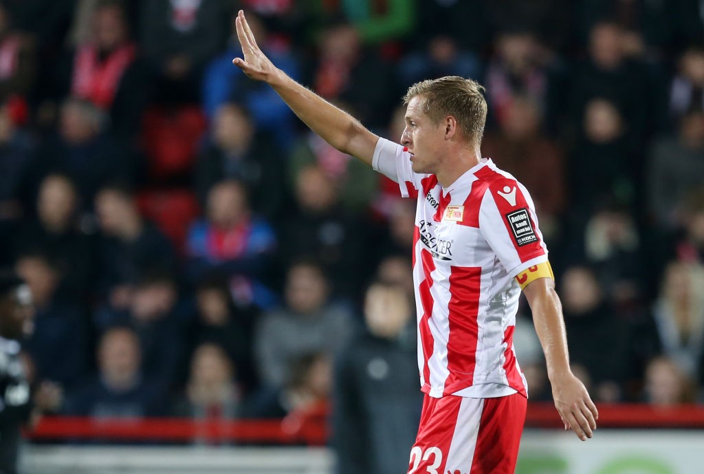 Felix Kroos of Berlin gestures during the Bundesliga 2 match between 1. FC Union Berlin and 1. FC Kaiserslautern at Stadion An der Alten Foersterei on September 25, 2017 in Berlin, Germany. (Photo by Matthias Kern/Bongarts/Getty Images)