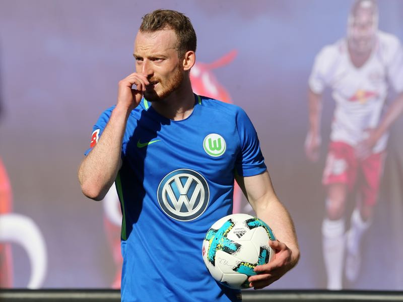 Maximilian Arnold of Wolfsburg looks on during the Bundesliga match between RB Leipzig and VfL Wolfsburg at Red Bull Arena on May 5, 2018 in Leipzig, Germany. (Photo by Matthias Kern/Bongarts/Getty Images)