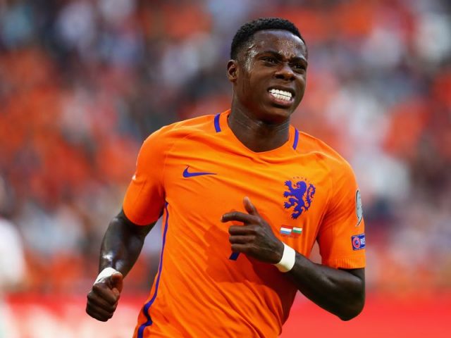 Quincy Promes of the Netherlands reacts to a missed chance on goal during the FIFA 2018 World Cup Qualifier between the Netherlands and Bulgaria held at The Amsterdam ArenA on September 3, 2017 in Amsterdam, Netherlands. (Photo by Dean Mouhtaropoulos/Getty Images)