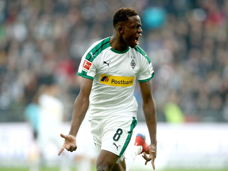 Frankfurt v Gladbach - Denis Zakaria of Borussia Moenchengladbach celebrates his goal during the Bundesliga match between Eintracht Frankfurt and Borussia Moenchengladbach at Commerzbank-Arena on February 17, 2019 in Frankfurt am Main, Germany. (Photo by Alex Grimm/Bongarts/Getty Images)