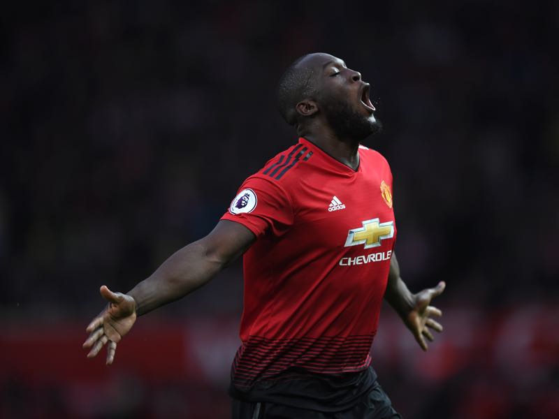 Romelu Lukaku of Manchester United celebrates after scoring the second goal during the Premier League match between Manchester United and Southampton FC at Old Trafford on March 02, 2019 in Manchester, United Kingdom. (Photo by Shaun Botterill/Getty Images)