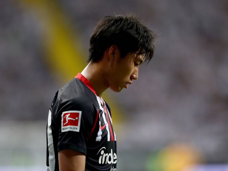 Daichi Kamada of Frankfurt looks on during the UEFA Europa League Second Qualifying Round 2nd Leg match between Eintracht Frankfurt and FC Flora Tallinn at Commerzbank-Arena on August 01, 2019 in Frankfurt am Main, Germany. (Photo by Martin Rose/Bongarts/Getty Images)