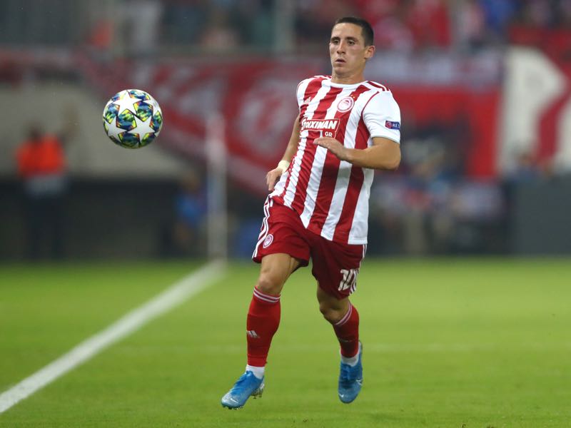 Daniel Podence of Olympiacos in action during the UEFA Champions League group B match between Olympiacos FC and Tottenham Hotspur at Karaiskakis Stadium on September 18, 2019 in Piraeus, Greece. (Photo by Dean Mouhtaropoulos/Getty Images)